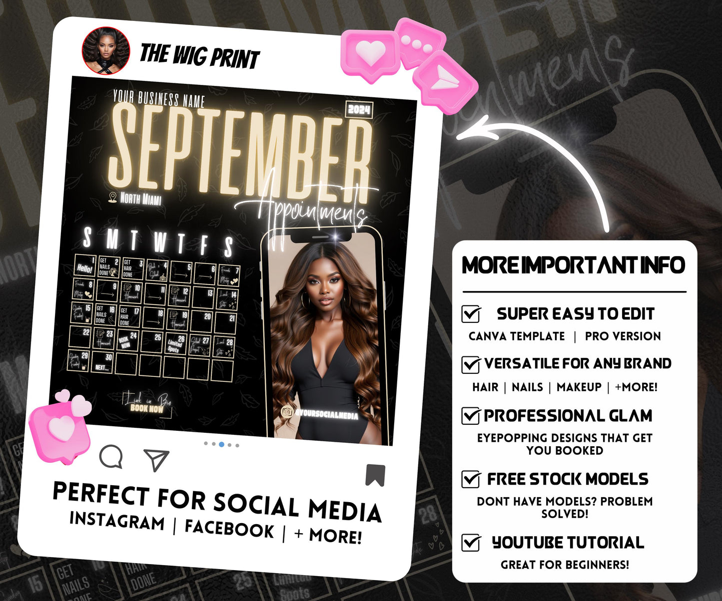 September Books Open | September Booking Flyer | Beige Theme | DIY | CANVA | Fall SZN | September Special | September Appointments