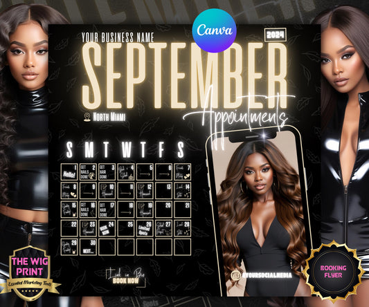 September Books Open | September Booking Flyer | Beige Theme | DIY | CANVA | Fall SZN | September Special | September Appointments