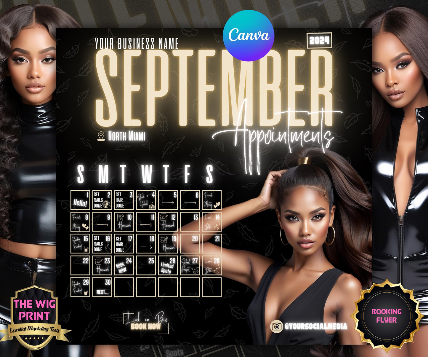 September Books Open | September Booking Flyer | Beige Theme | DIY | CANVA | Fall SZN | September Special | September Appointments