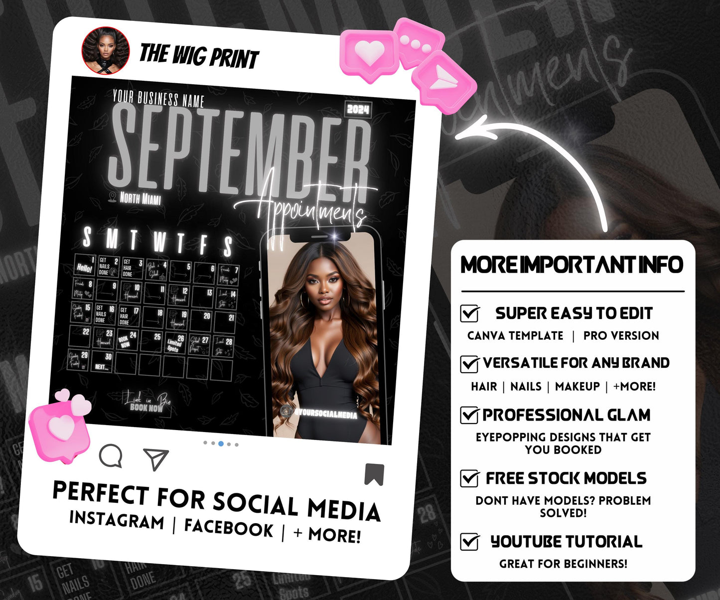 September Books Open | September Booking Flyer | Gray Theme | DIY | CANVA | Fall SZN | September Special | September Appointments