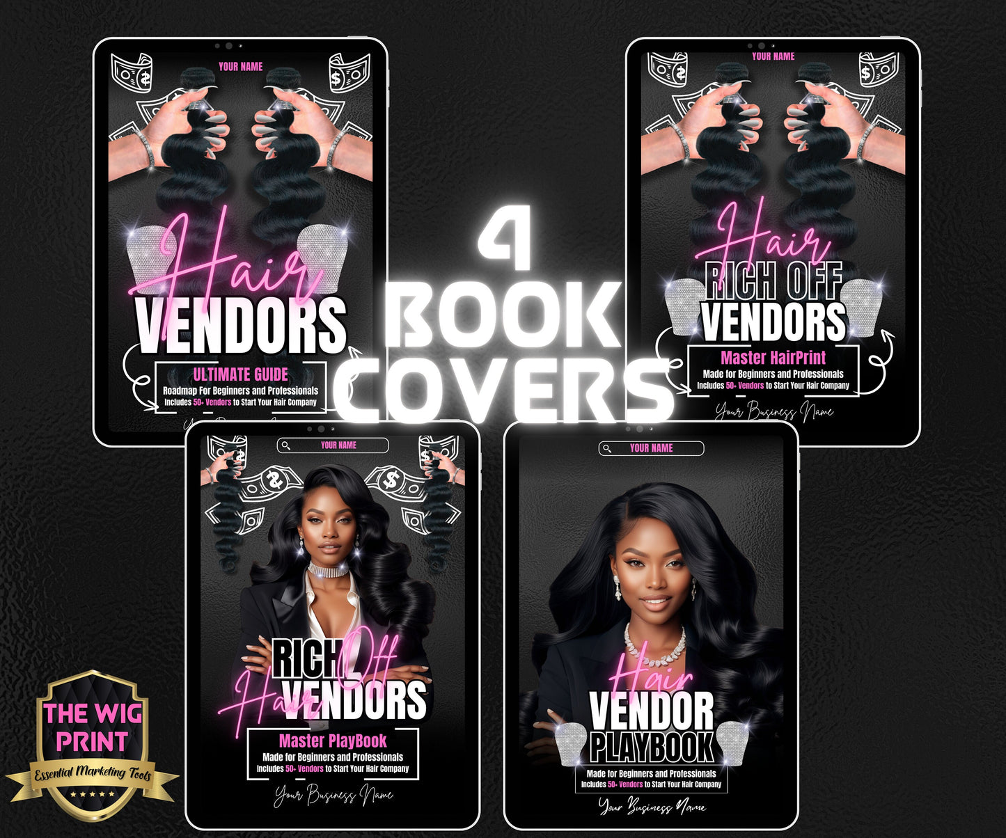 Hair Vendors Ebook Cover Only | Full Book | MRR + PLR | Ebook Cover Template | Canva Editable Template | Ebook Template | DIY Ebook cover