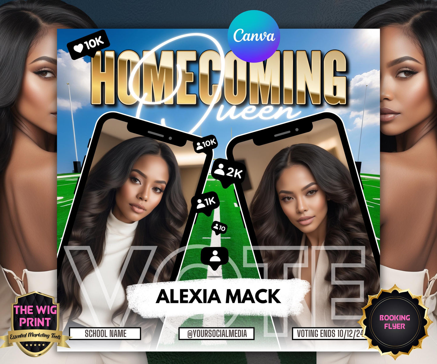 Homecoming Queen Flyer | College Homecoming | Highschool Homecoming | HBCU Homecoming | Class Campaign Flyer | Homecoming Queen