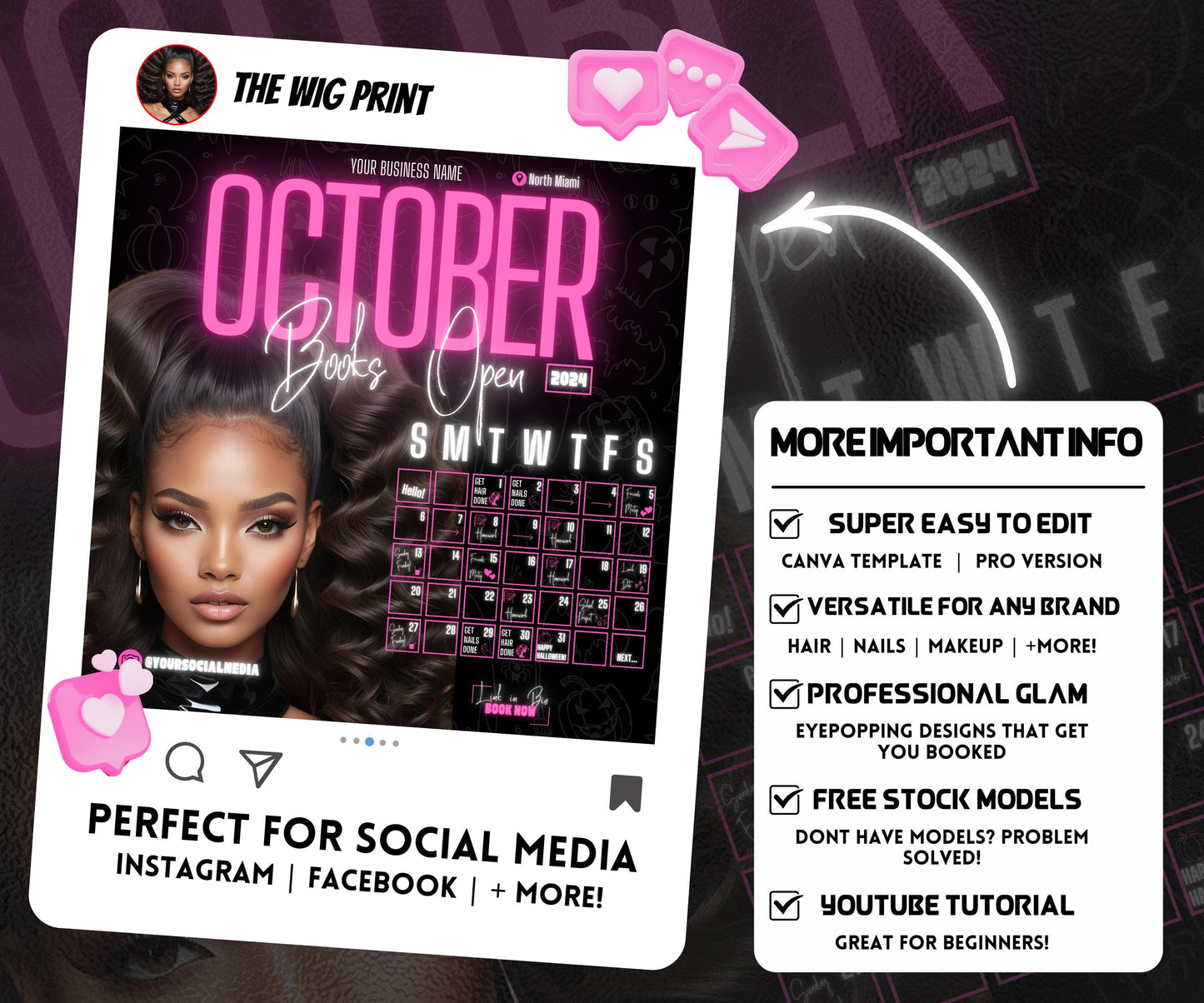 October Booking Flyer | Neon Pink Theme