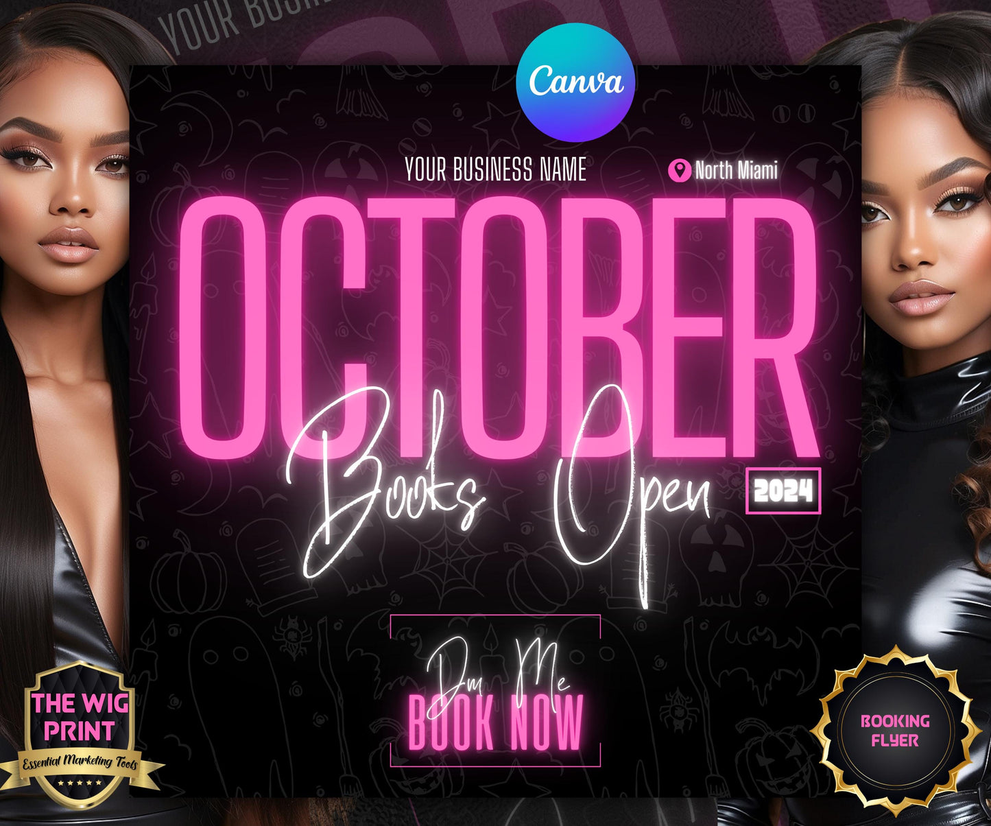 October Booking Flyer | Neon Pink Theme