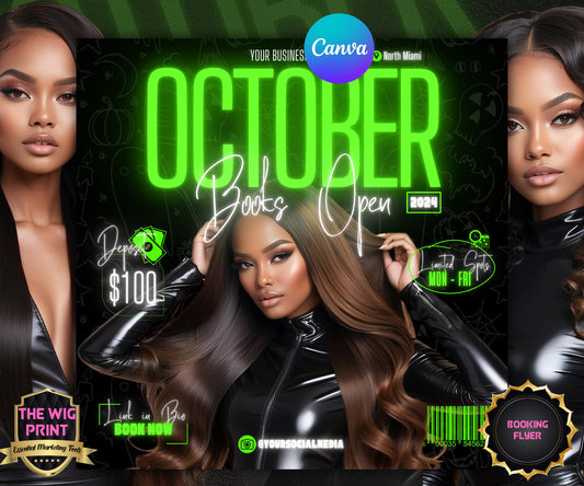 October Booking Flyer | Neon Green Theme