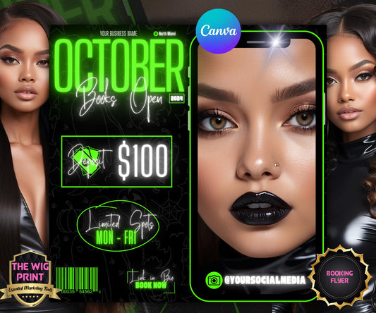 October Booking Flyer | Neon Green Theme