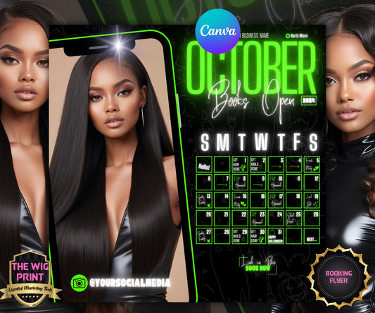 October Booking Flyer | Neon Green Theme