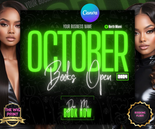 October Booking Flyer | Neon Green Theme