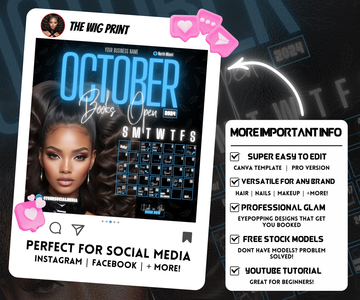 October Booking Flyer | Neon Blue Theme