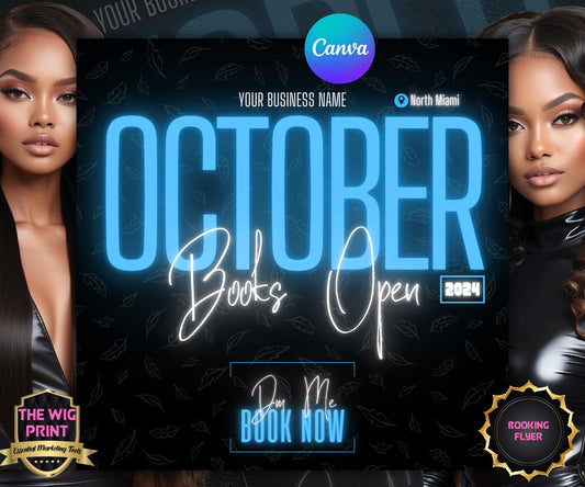 October Booking Flyer | Neon Blue Theme