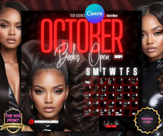 October Booking Flyer | Neon Red Theme