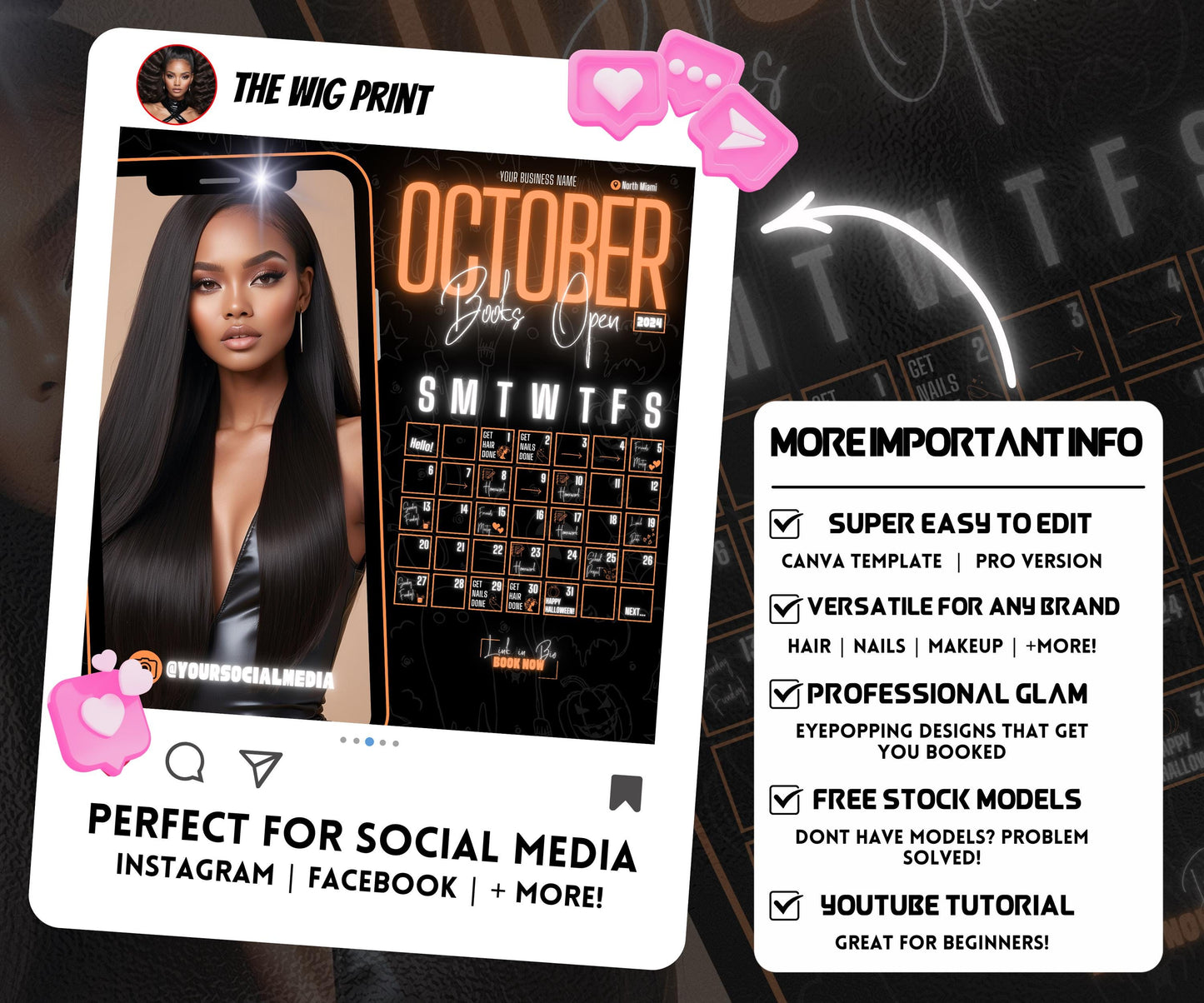 October Booking Flyer | Neon Orange Theme