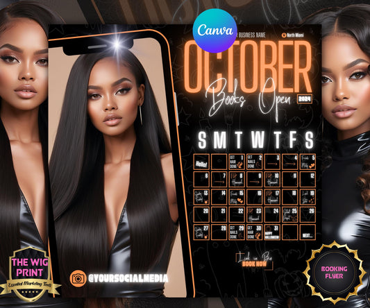 October Booking Flyer | Neon Orange Theme