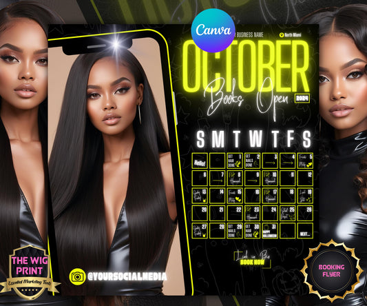 October Booking Flyer | Neon Yellow Theme