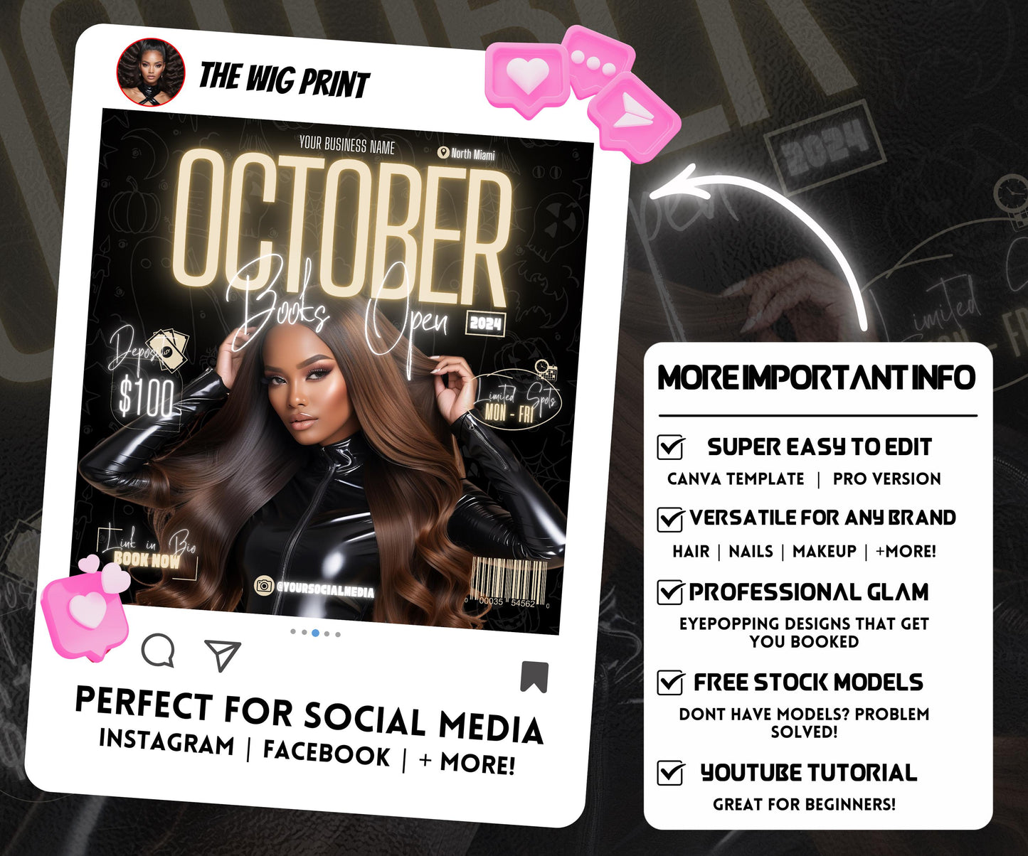 October Booking Flyer | Neon Beige Theme