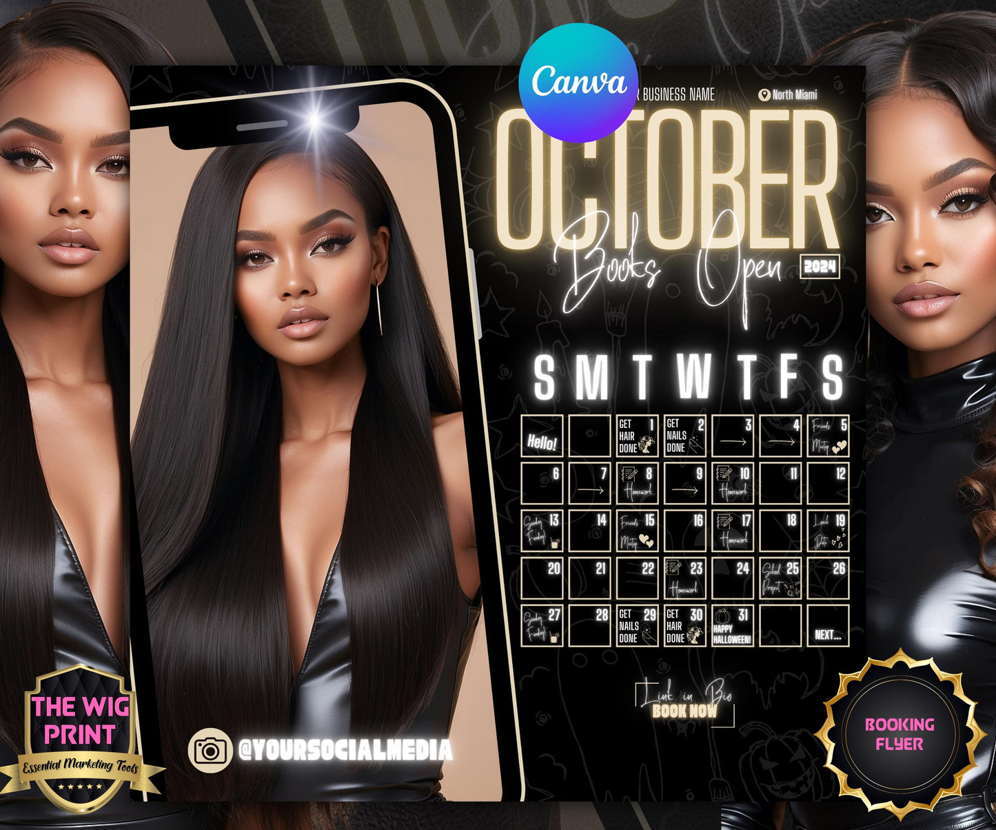 October Booking Flyer | Neon Beige Theme