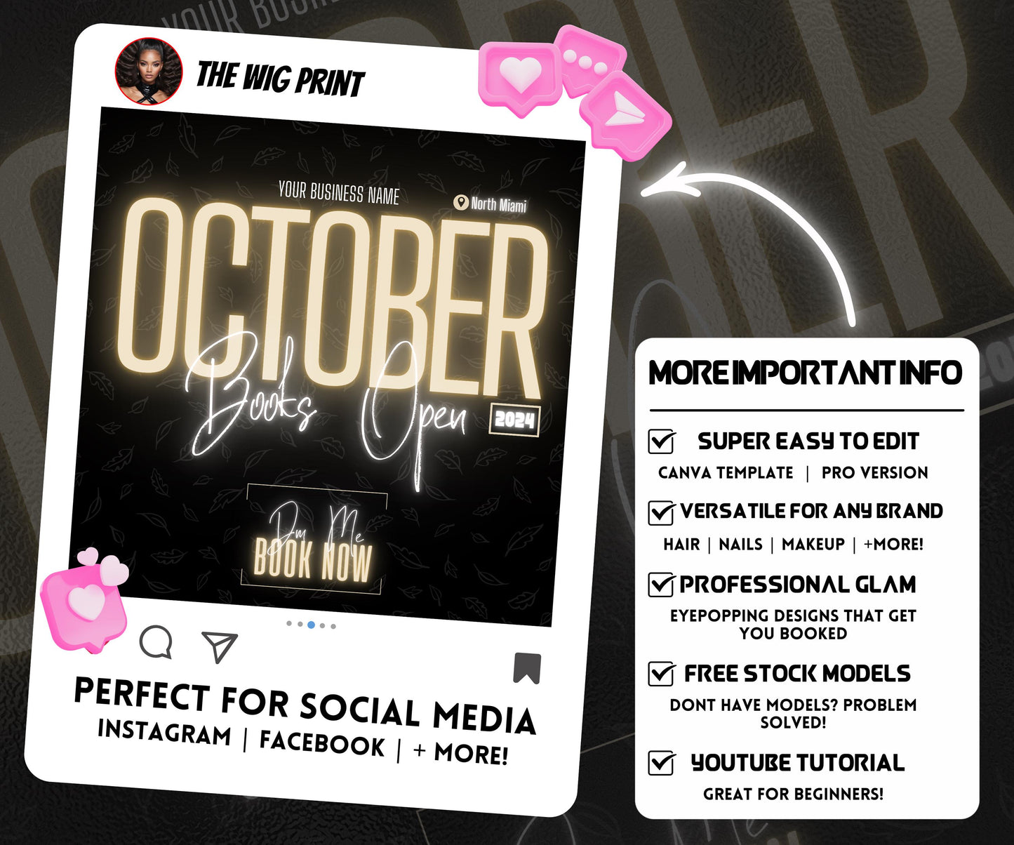 October Booking Flyer | Neon Beige Theme