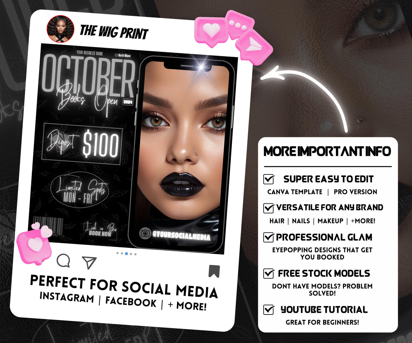 October Booking Flyer | Neon Gray Theme