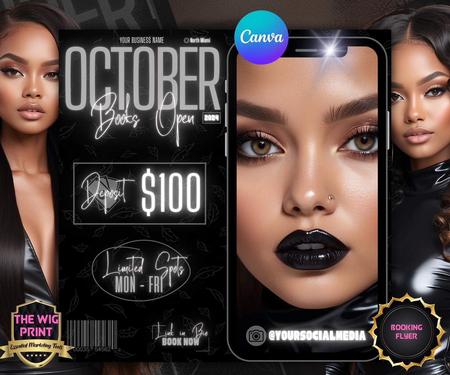 October Booking Flyer | Neon Gray Theme