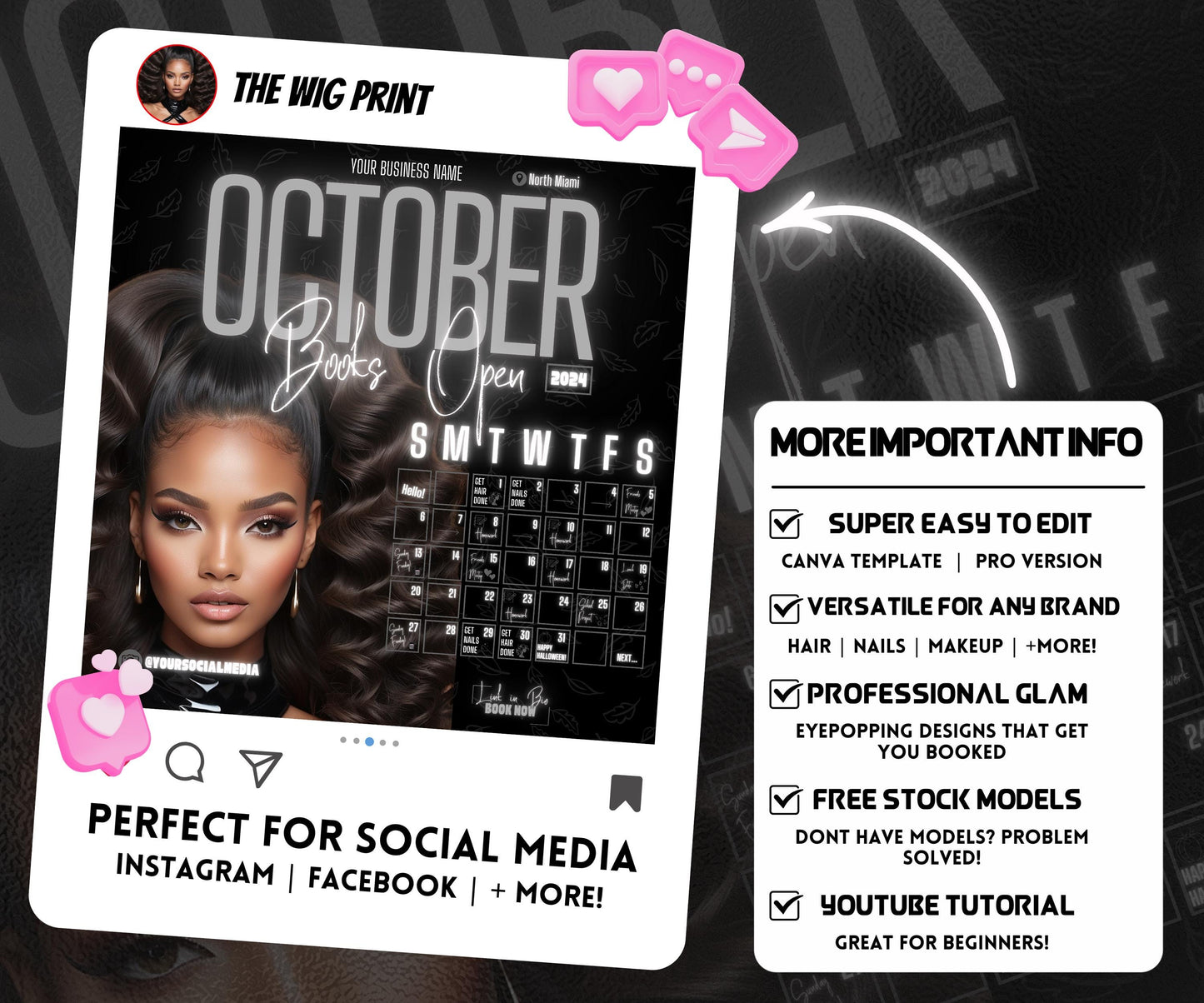 October Booking Flyer | Neon Gray Theme