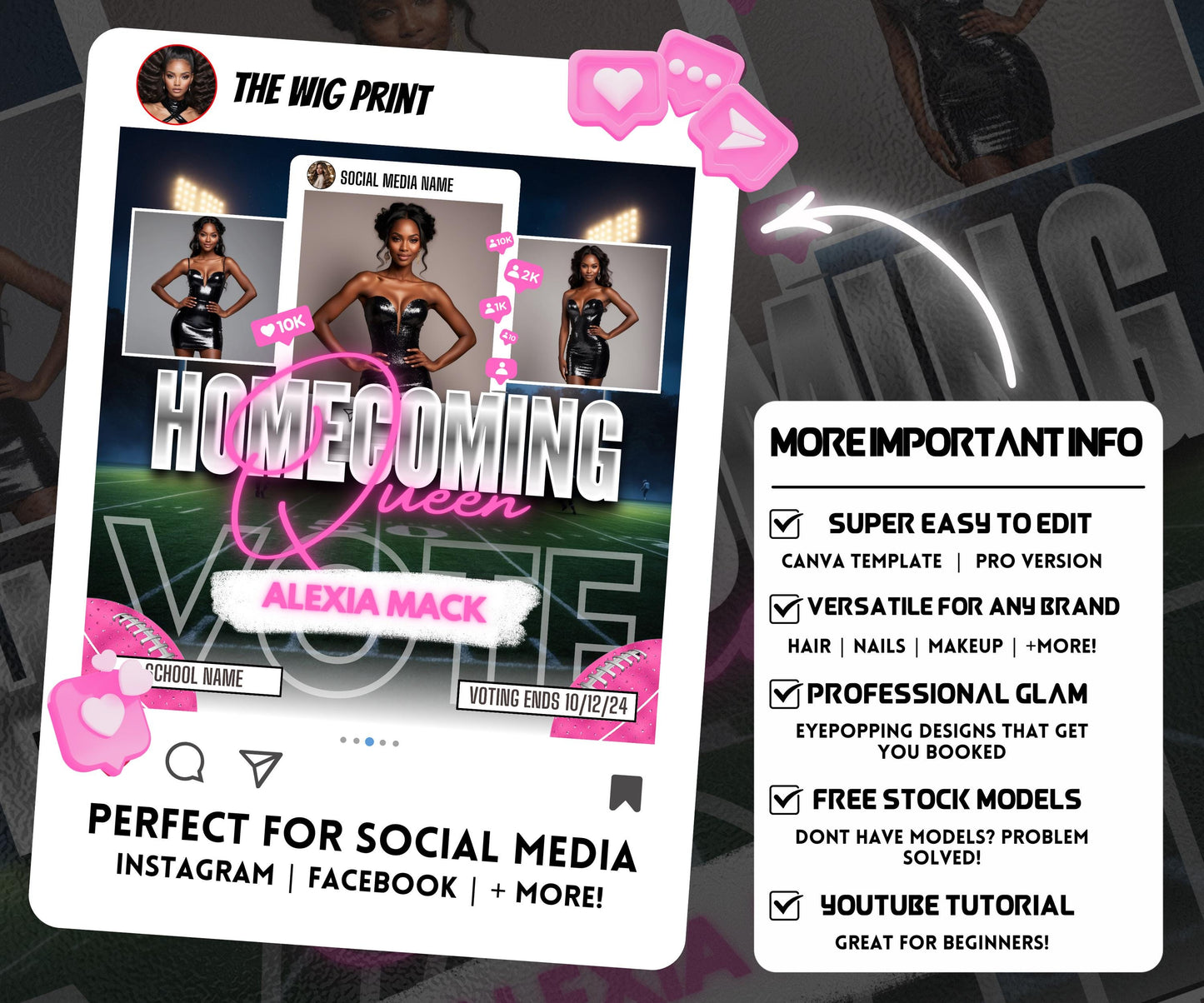 Homecoming Queen Flyer | College Homecoming | Highschool Homecoming | HBCU Homecoming | Class Campaign Flyer | Homecoming Queen