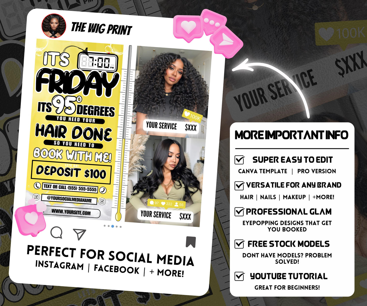 Its 7pm Friday Its 95 Degrees | Hair Promo | Hair Stylist Flyer