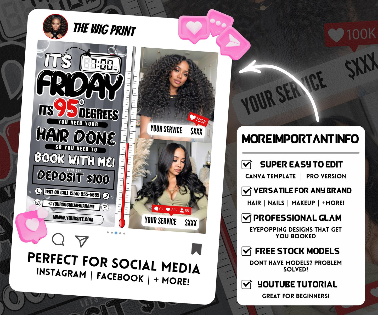 Its 7pm Friday Its 95 Degrees | Hair Promo | Hair Stylist Flyer