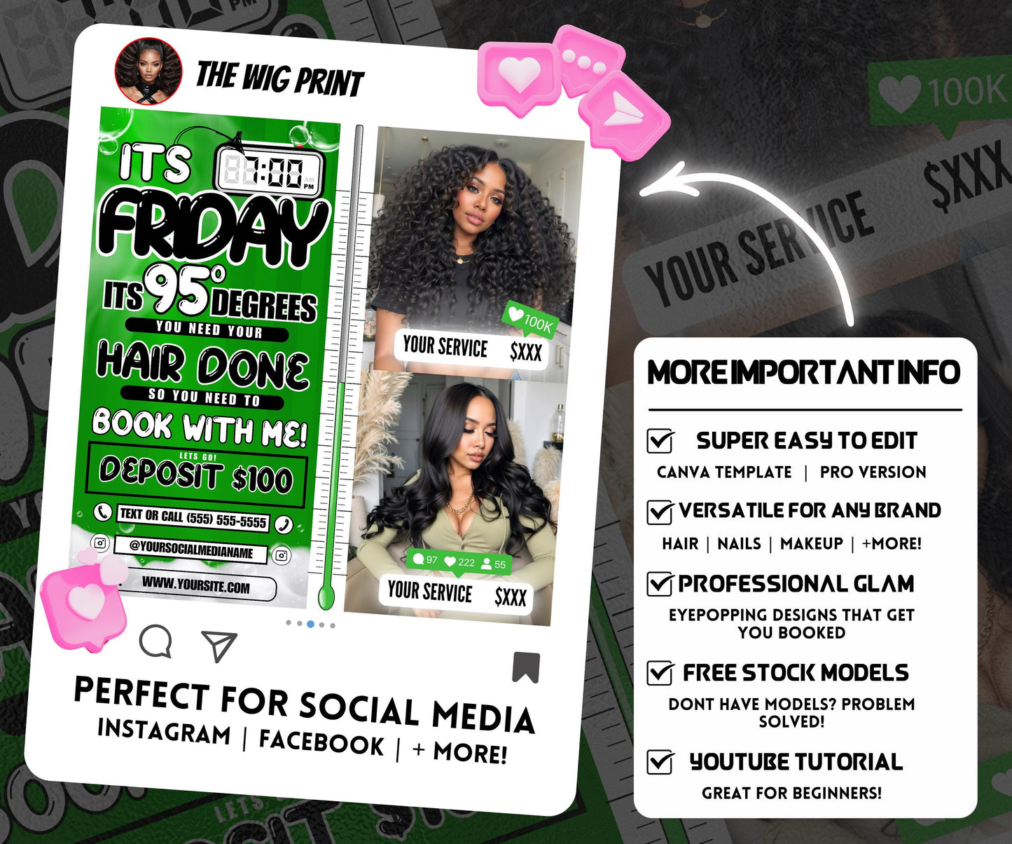 Its 7pm Friday Its 95 Degrees | Hair Promo | Hair Stylist Flyer