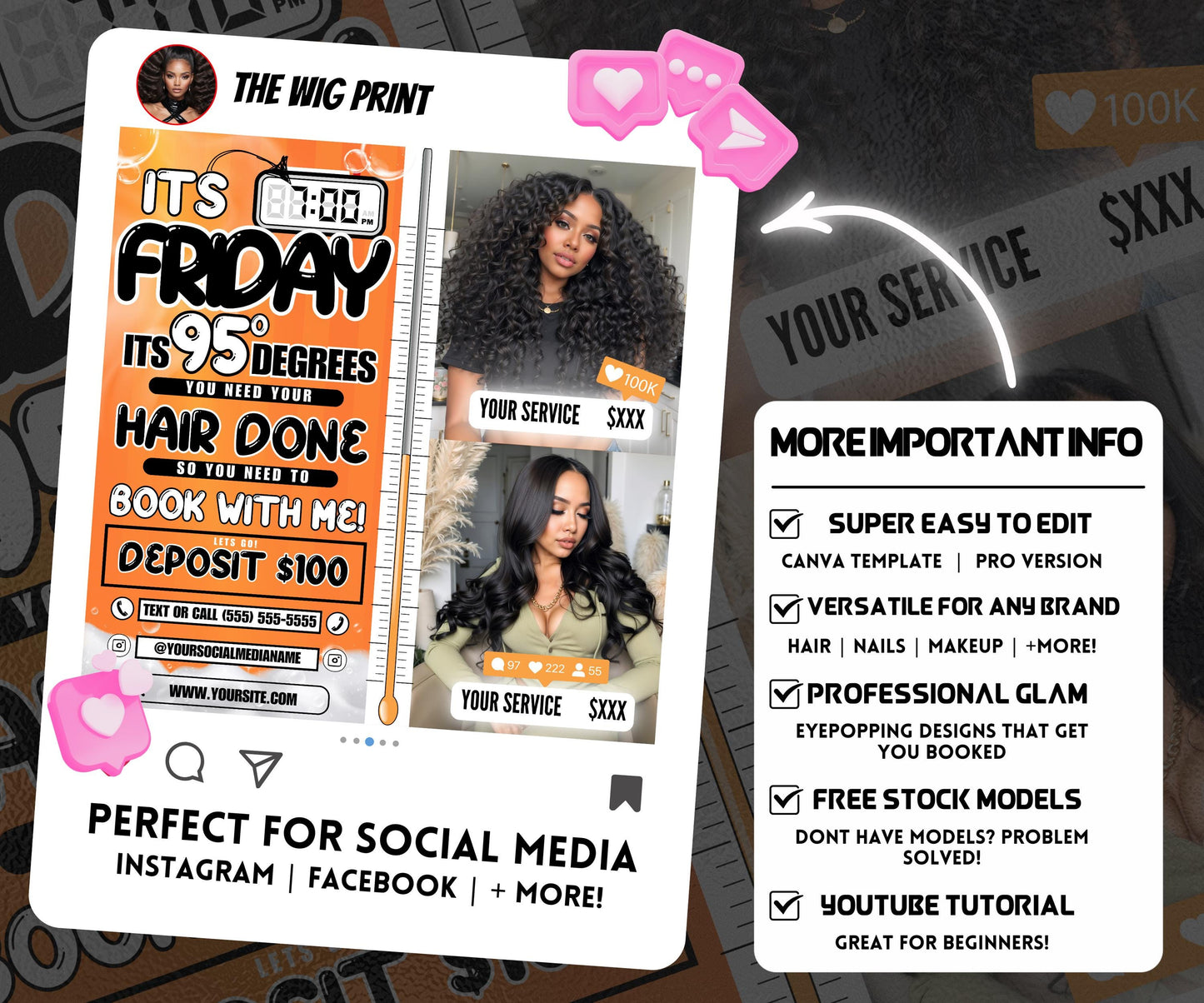 Its 7pm Friday Its 95 Degrees | Hair Promo | Hair Stylist Flyer