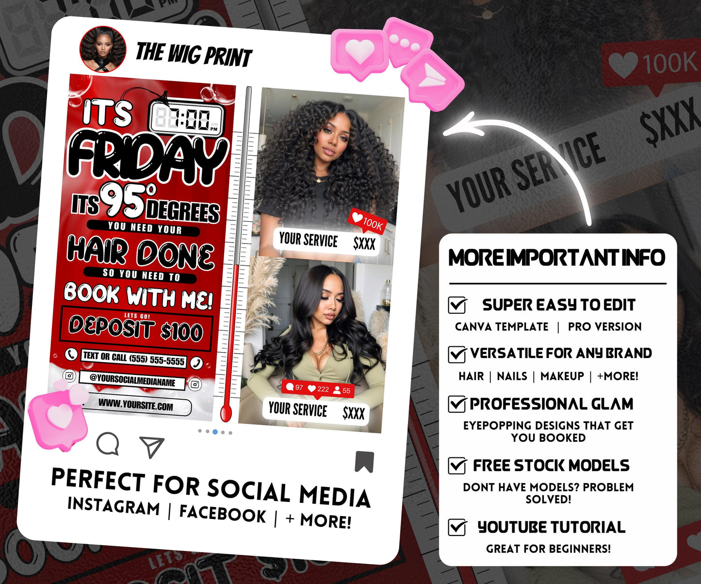 Its 7pm Friday Its 95 Degrees | Hair Promo | Hair Stylist Flyer