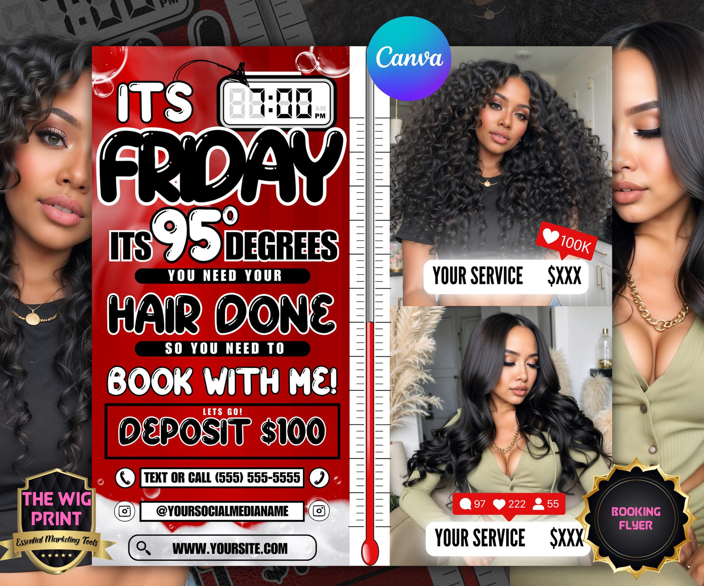 Its 7pm Friday Its 95 Degrees | Hair Promo | Hair Stylist Flyer