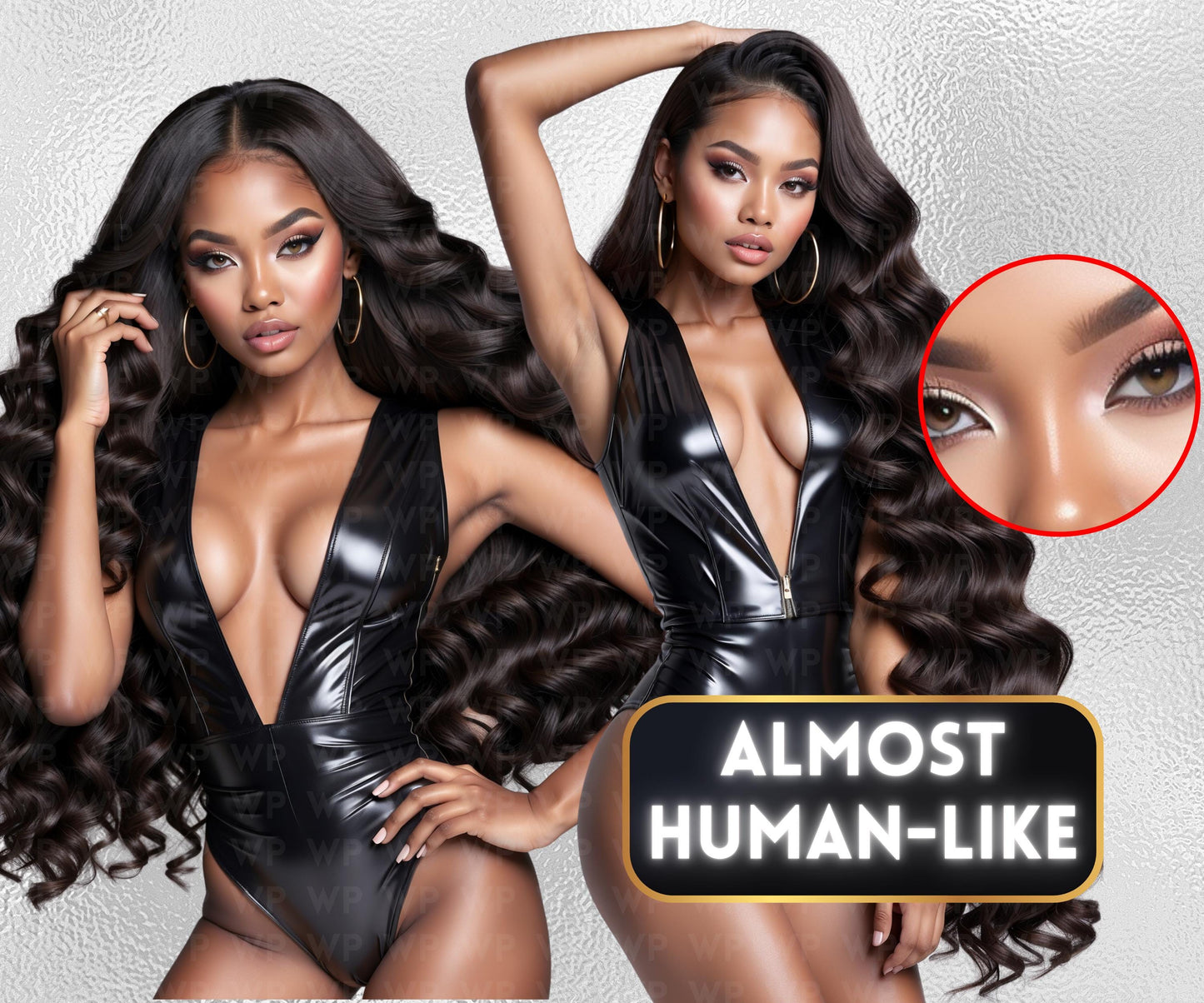 Ai Hair Baddies | All Black Clothes | Over 250 Models | Ultra Realistic Ai Stock Photos (Ai Generated)