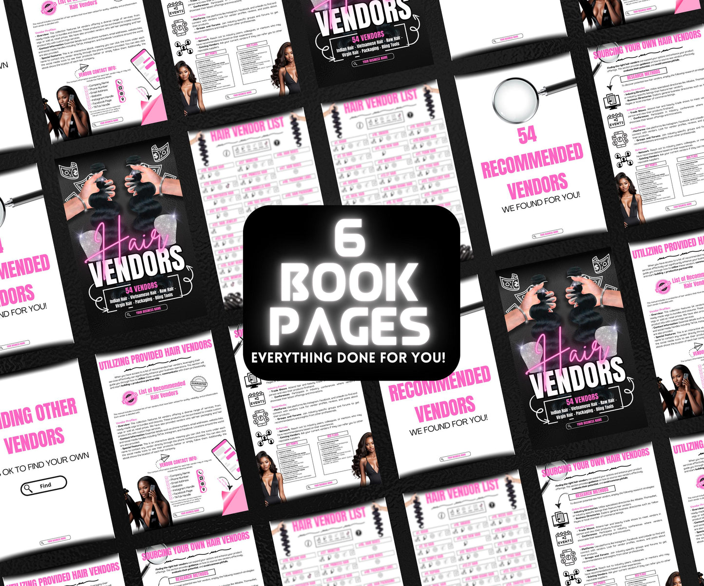 Hair Vendor List | 54 Vendors | Ebook Template | PLR & MRR | Everything done for you | Instant Digital Download  | Canva Editable Template