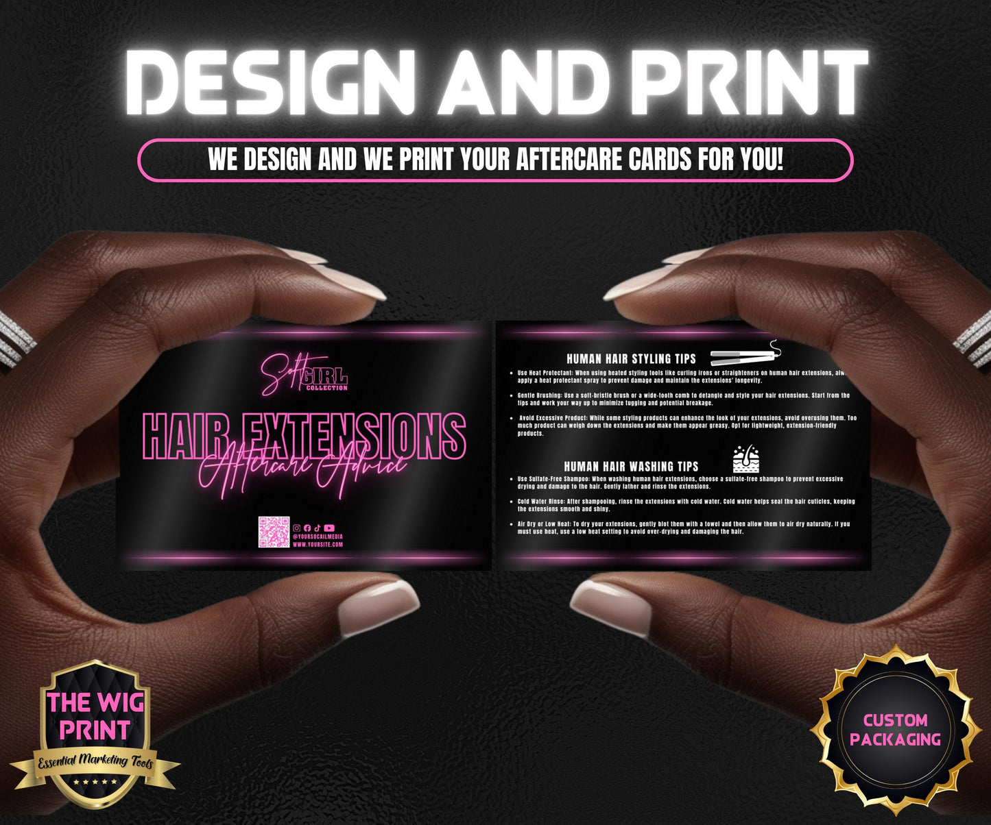 After Care Cards | Design & Print Service | Brand Packaging | Shipping Supplies | Custom Packaging