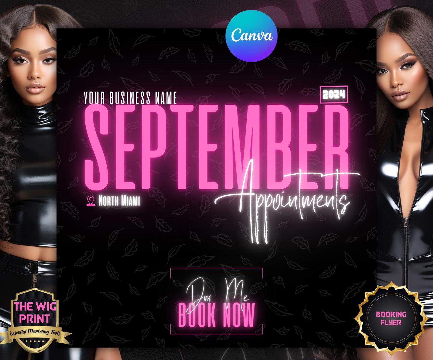 September Books Open | September Booking Flyer | Pink Theme | DIY | CANVA | Fall SZN | September Special | September Appointments