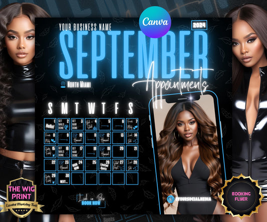 September Books Open | September Booking Flyer | Blue Theme | DIY | CANVA | Fall SZN | September Special | September Appointments