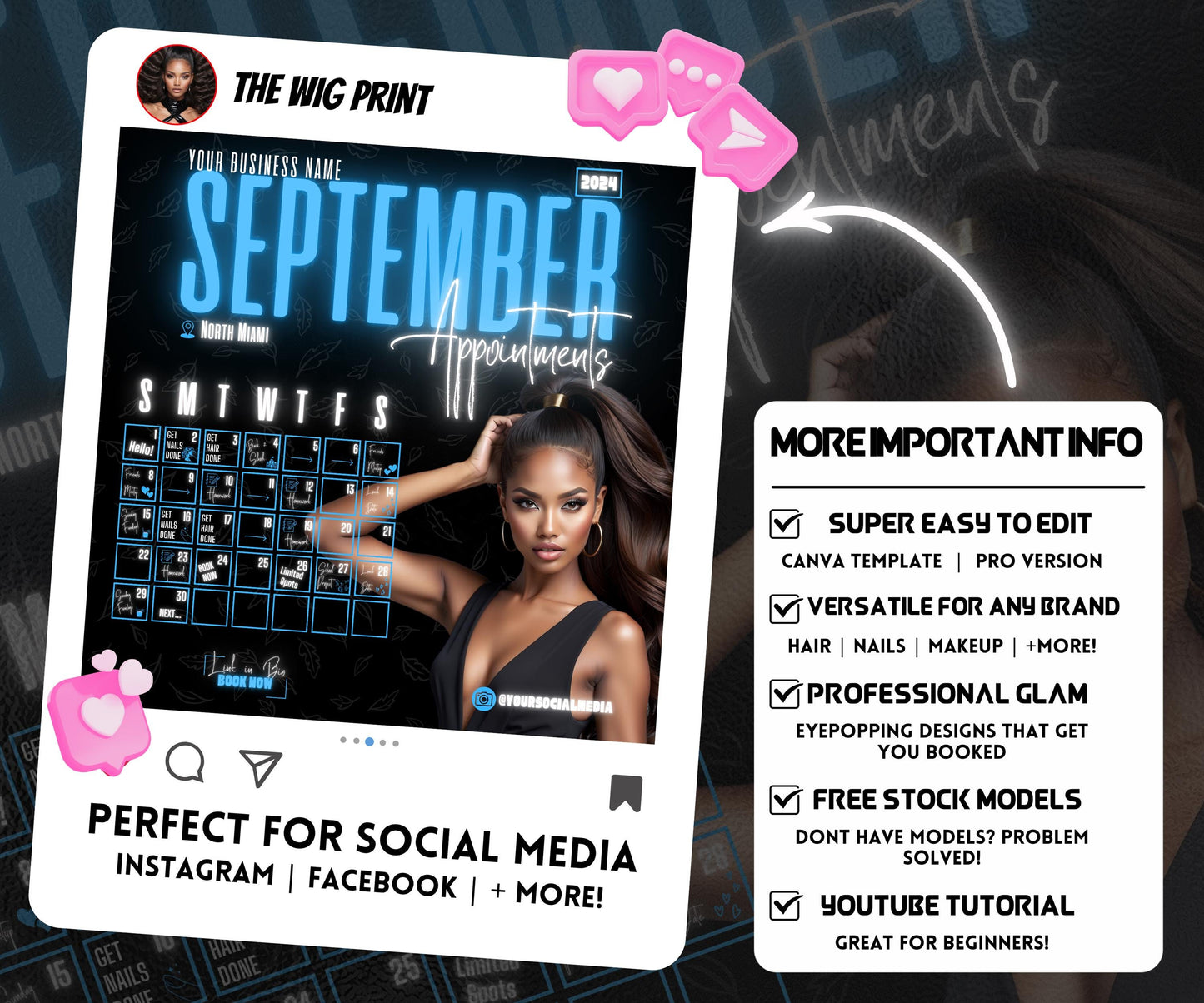 September Books Open | September Booking Flyer | Blue Theme | DIY | CANVA | Fall SZN | September Special | September Appointments