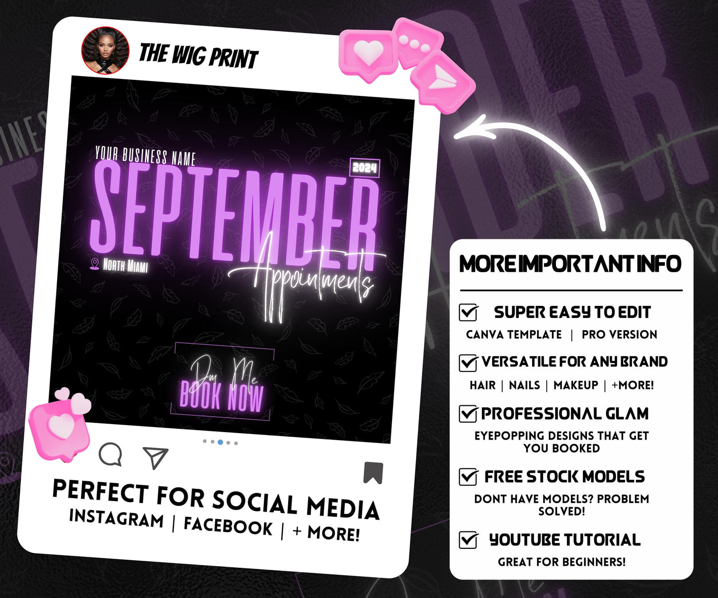 September Books Open | September Booking Flyer | Purple Theme | DIY | CANVA | Fall SZN | September Special | September Appointments