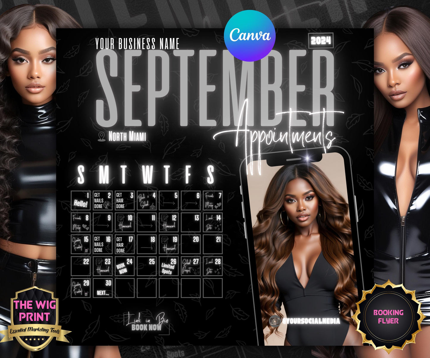 September Books Open | September Booking Flyer | Gray Theme | DIY | CANVA | Fall SZN | September Special | September Appointments