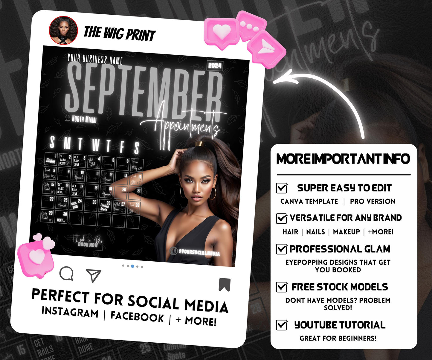 September Books Open | September Booking Flyer | Gray Theme | DIY | CANVA | Fall SZN | September Special | September Appointments