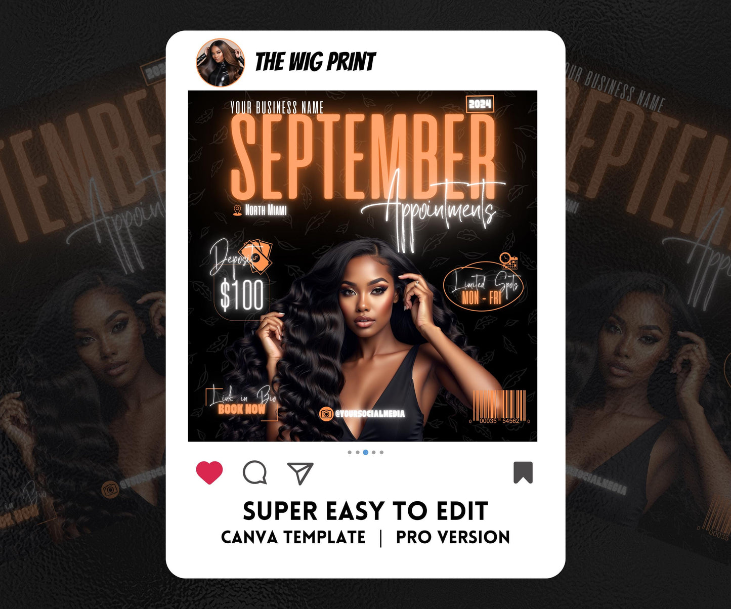 September Books Open | 5 September Booking Flyers | Orange Theme | DIY | CANVA | Fall SZN | September Special | September Appointments