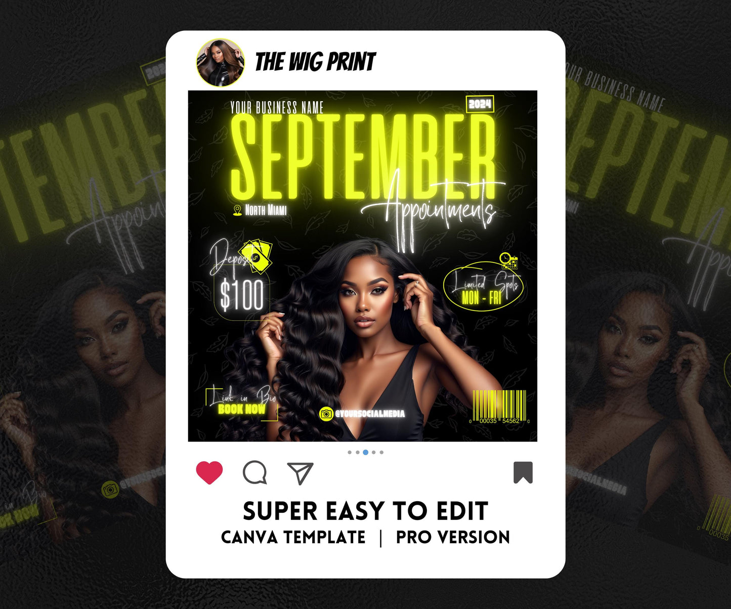 September Books Open | 5 September Booking Flyers | Yellow Theme | DIY | CANVA | Fall SZN | September Special | September Appointments