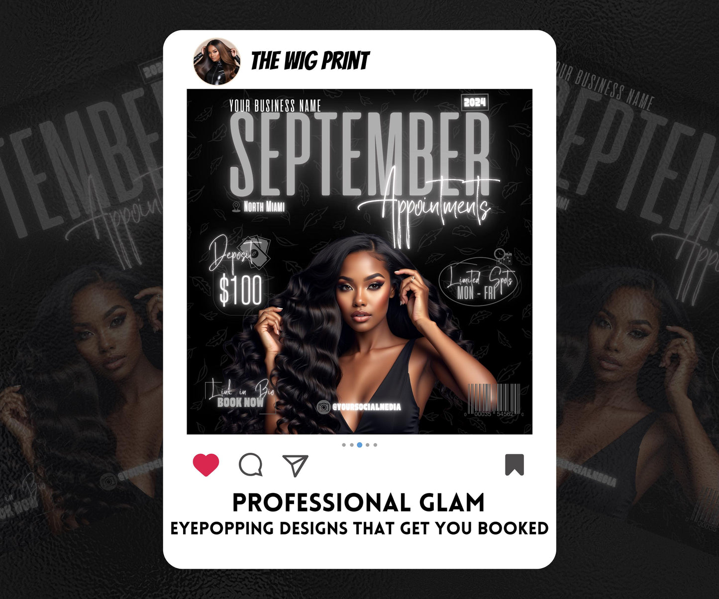 September Books Open | 5 September Booking Flyers | Gray Theme | DIY | CANVA | Fall SZN | September Special | September Appointments