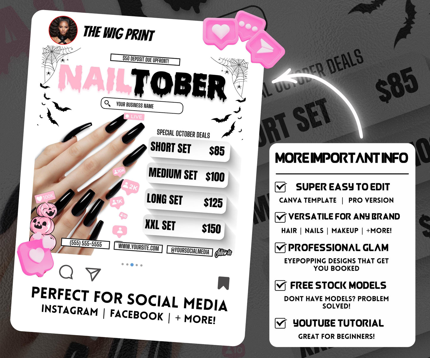 NailTober | 3 Nail Tech Flyers