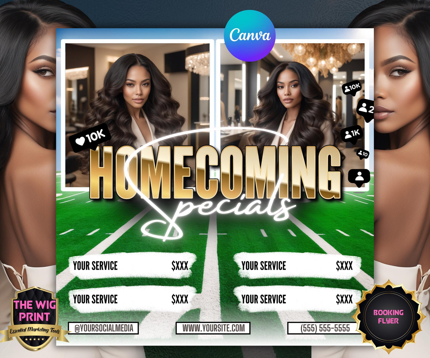 Homecoming Specials Flyer | Homecoming Hair | Highschool Nails | HBCU Homecoming | Homecoming Lashes | Homecoming Deals | Homecoming Sale