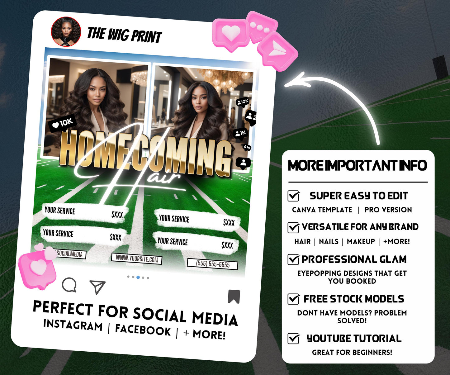 Homecoming Hair Flyer | HBCU Homecoming | Homecoming Deals | Homecoming Sale