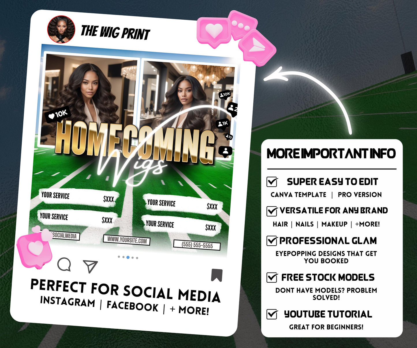 Homecoming Wigs Flyer | HBCU Homecoming | Homecoming Deals | Homecoming Sale