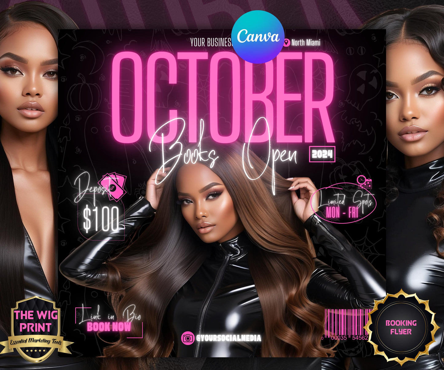 October Booking Flyer | Neon Pink Theme