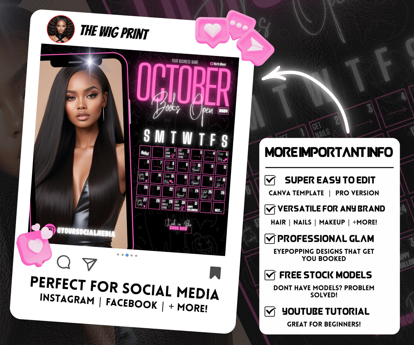 October Booking Flyer | Neon Pink Theme