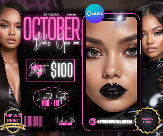 October Booking Flyer | Neon Pink Theme